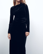New zara draped velvet dress - draped,