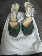 JIMMY CHOO Saeda 100 Satin Crystal Sandals