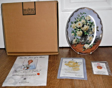 Bradex Royal Worcester Plate ~ Princess of Wales Rose (Diana) & Pin Badge ~ COA