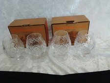 Set of 4 (2 in each box) Royal Doulton English Full  Lead Crystal Brandy...