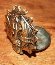 Vintage "Bonnie Scotland" Thistle Brass Trinket Dish with lid  Reg. No. 875665