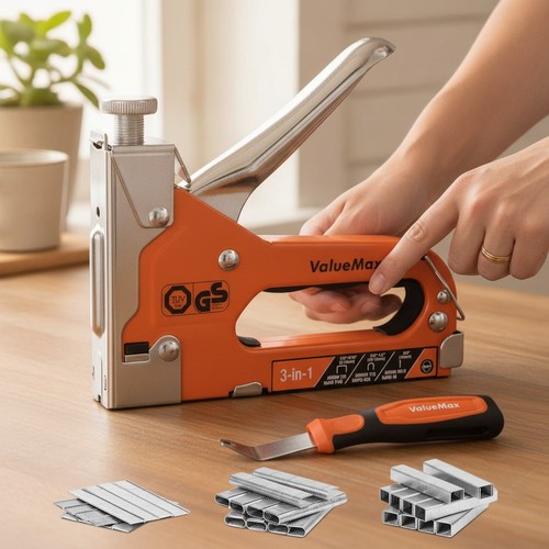 Manual staple gun - 3-in-1, with