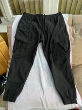 Next Mens Black Cargo Trousers