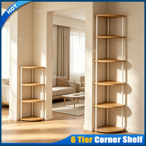 Tier corner shelf wooden - 3/6,