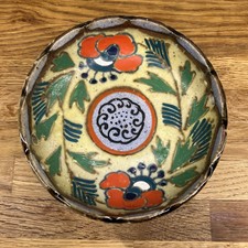 Vintage Japan Pottery Hand Made Kenzan Noodle Rice Bowl  Signed, made in Kyoto.