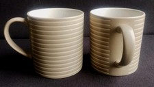 DENBY INTRO SAND TEA COFFEE MUGS X 2 (25T)
