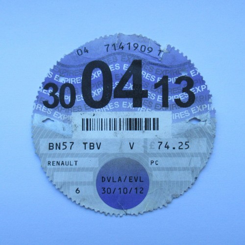 Road tax disc - uk, april