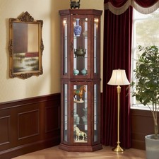 Wooden Curio Lighted Display