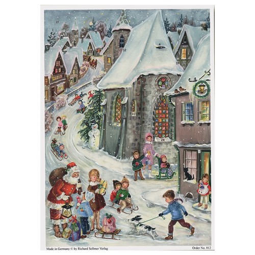 Snowscene church sledging - snowscene, &sledging