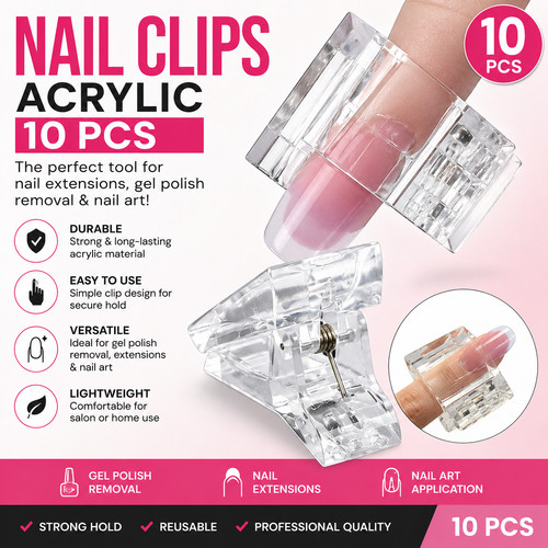 10pcs clear acrylic nail - acrylic,