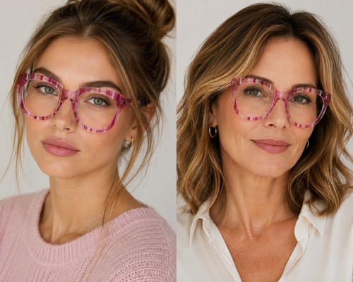 Oversized pink stripe square - oversized,