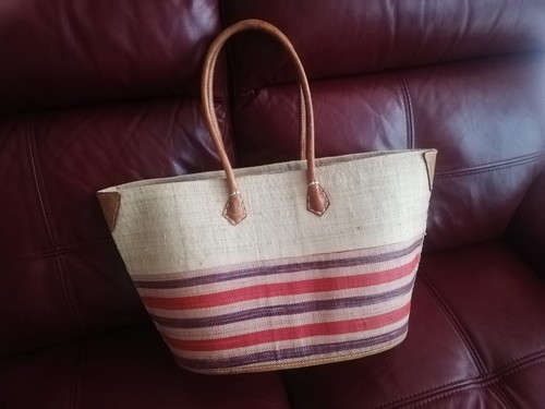 Straw summer beach bag - straw, summer/beach