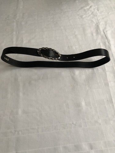 Black faux leather belt - faux,