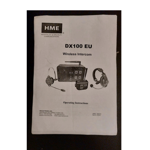 Hme dx100 wireless - dx100, intercom