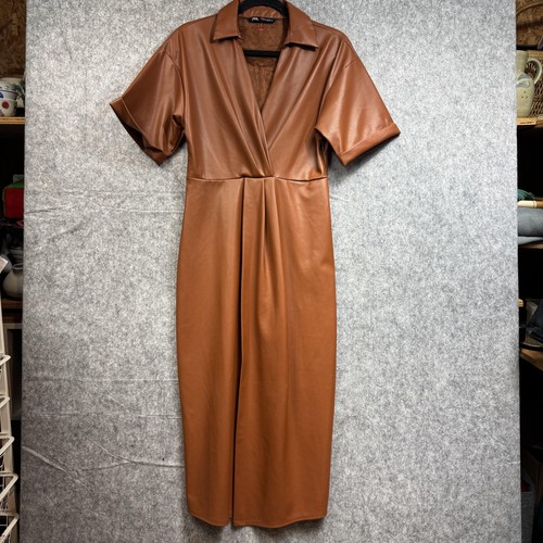 Zara dress womens brown - brown, faux