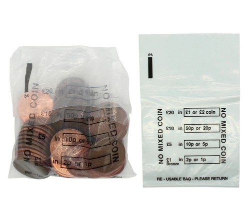 250 plastic coin bags no - x,