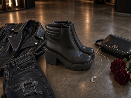 Beautiful black chunky - black, boots