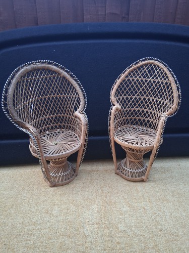 Pair small wicker woven - pair, of