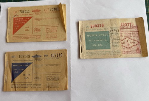 Vintage petrol ration coupons - petrol,