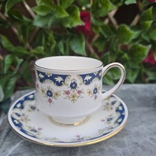Vintage Paragon Coniston Blue Gold Gilt Footed  Tea Cup  And Saucer 3"×H2¾"