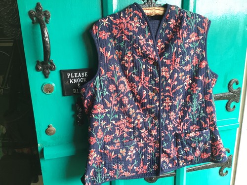 Kantha quilted navy pink - quilted,