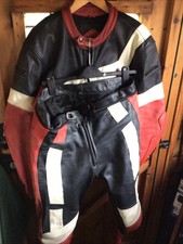 Fieldsheer Two Piece Motorcycle Leathers Black Red White