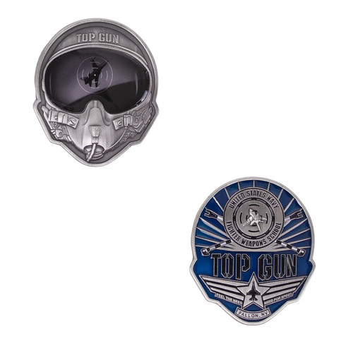 Navy top gun helmet coin - gun,