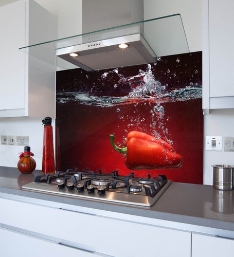Printed glass kitchen - printed,