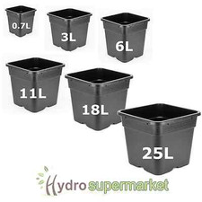 SQUARE BLACK PLANT POTS