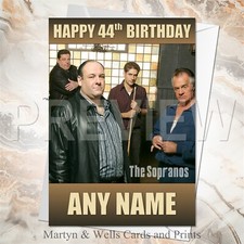 Sopranos birthday card. 5x7 inches. Tony Soprano. Personalised, plus envelope.