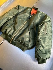 Delta Mens L 46in Green Orange Classic American Nylon Insulated Flying Jacket