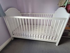 Leo Cot Bed By Harriet Bee White Wooden With Couto Foam Mattress