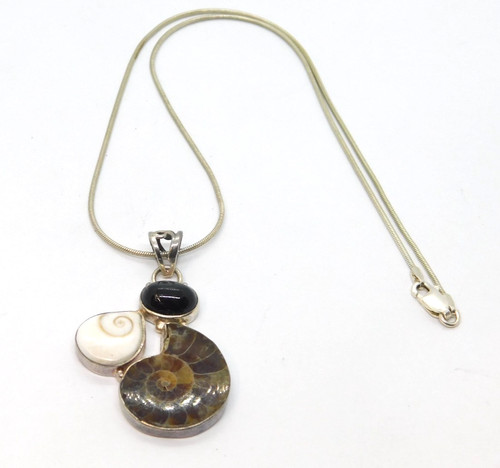 Sterling silver ammonite - sterling,