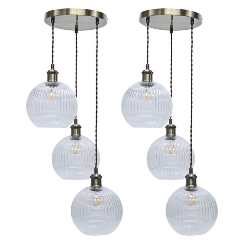 Set antique brass 3 light - 2,