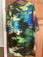 TU Gok Wan Size 14 Dress, 3/4 Sleeves, Vibrant Colours Tunic/shift, Good Used