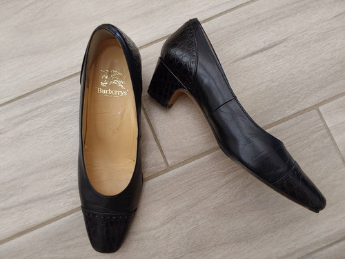 Burberry black cap toe - black, low