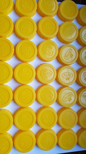 Yellow arla plastic milk - plastic,