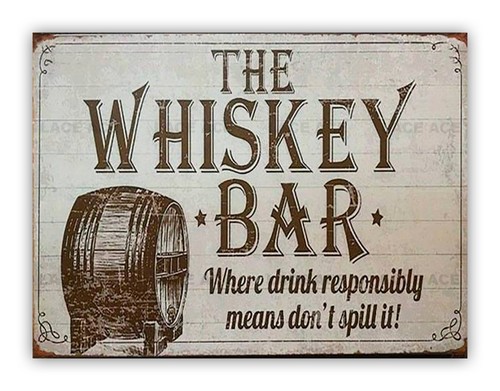 The whiskey bar metal sign - metal,