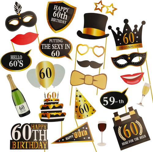 24pcs 60th birthday photo - 60th,