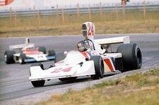 James Hunt Hesketh 308B Ford leads Mark Donohue Penske PC1 Ford Du- Old Photo