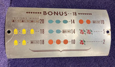 Antique Slot Machine Parts - Mills 2-5 BONUS High Top AWARD CARD original