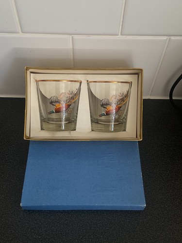Vintage glasses pheasant - vintage,