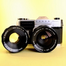 Canonflex RM SLR Camera With Canon 35mm F/2.5 R 50mm 1.8R Working Order