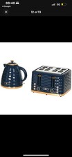 HOMCOM Kettle & Toaster Set 1.7L 4-Slice Blue  ,  