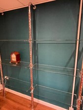 Modern Shop Display Shelving Units with 3 Glass Shelves Each