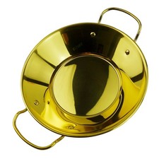 Stainless Steel Seafood Dry Pot Kitchen Cooking Pot Flat Bottom with Handle