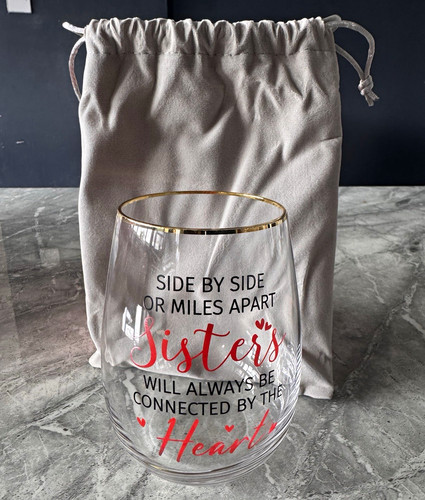 Stemless wine glass - gold, rim