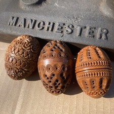 Three Antique Carved Cocquilla