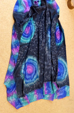 Colourful Beach Sarong Cover-Up  Scarf - Greys Blues Greens & Purple Design