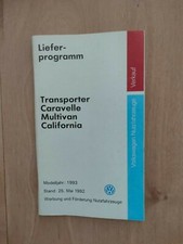VW T4 Transporter Sales Data Book -  Caravelle, Westfalia California, Multivan